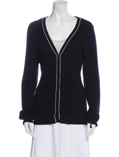 Pre-owned Neiman Marcus V-neck Sweater In Blue