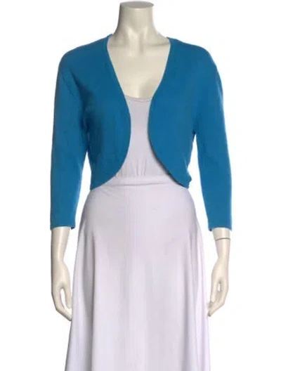 Pre-owned Neiman Marcus V-neck Sweater In Blue