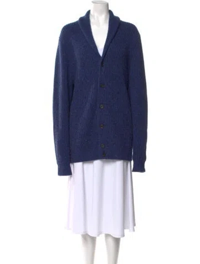 Pre-owned Neiman Marcus V-neck Sweater In Blue