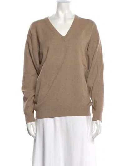 Pre-owned Neiman Marcus V-neck Sweater In Brown