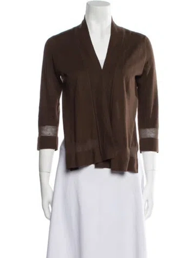 Pre-owned Neiman Marcus V-neck Sweater In Brown
