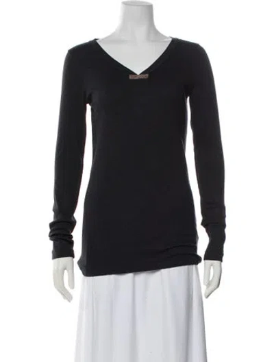 Pre-owned Neiman Marcus V-neck Sweater In Gray