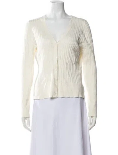 Pre-owned Neiman Marcus V-neck Sweater In Neutral