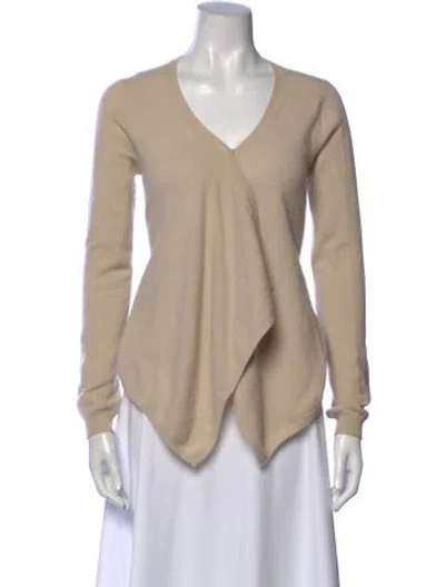 Pre-owned Neiman Marcus V-neck Sweater In Neutral