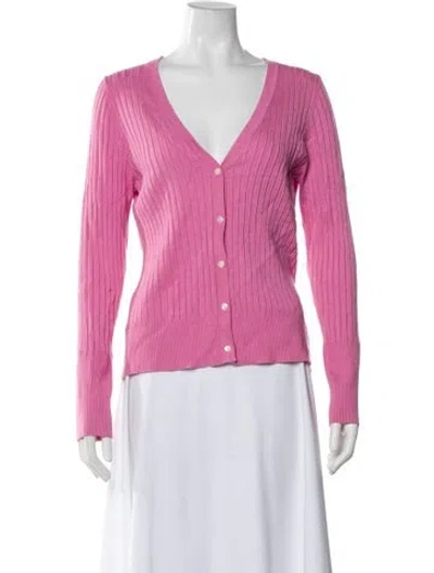 Pre-owned Neiman Marcus V-neck Sweater In Pink