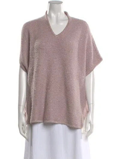 Pre-owned Neiman Marcus V-neck Sweater In Pink