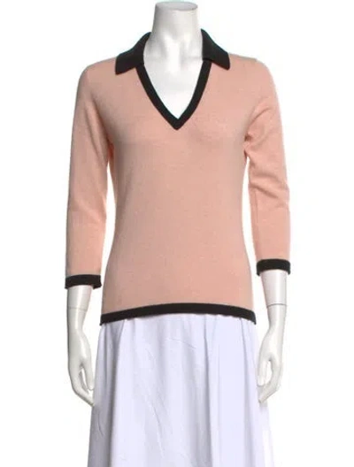 Pre-owned Neiman Marcus V-neck Sweater In Pink