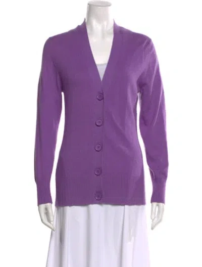 Pre-owned Neiman Marcus V-neck Sweater In Purple