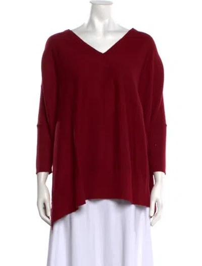 Pre-owned Neiman Marcus V-neck Sweater In Red