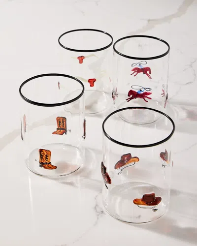 Neiman Marcus Western 18 Oz. Tumblers, Set Of 4 In Multi