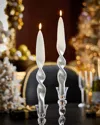 Neiman Marcus White And Silver Candles, Set Of 2 In Silver