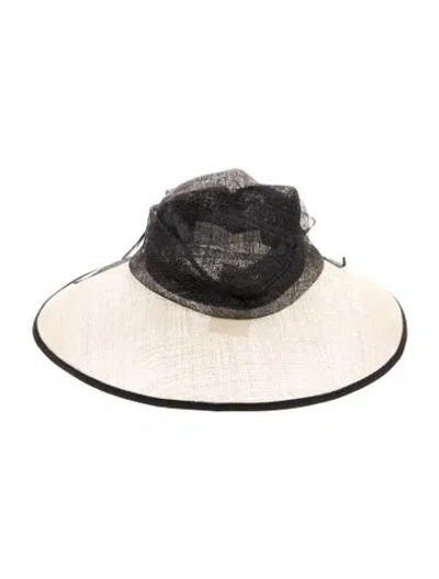 Pre-owned Neiman Marcus Wide Brimmed Hat In Black/neutrals