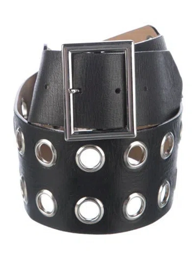 Pre-owned Neiman Marcus Wide Leather Waist Belt In Black