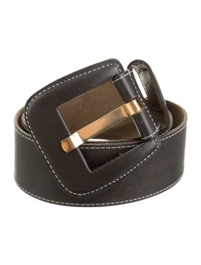 Pre-owned Neiman Marcus Wide Leather Waist Belt In Brown