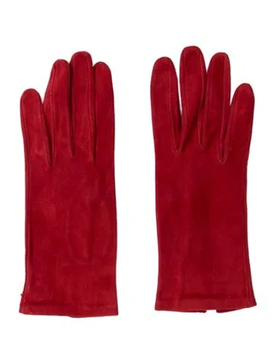 Pre-owned Neiman Marcus Winter Accessory Gloves In Red