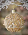 Neiman Marcus Winters Glow Glass Ornament In Gold