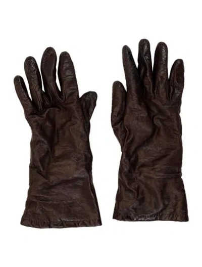 Pre-owned Neiman Marcus Womens' Leather Gloves In Brown