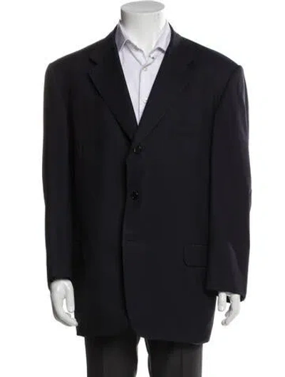 Pre-owned Neiman Marcus Wool Blazer In Blue