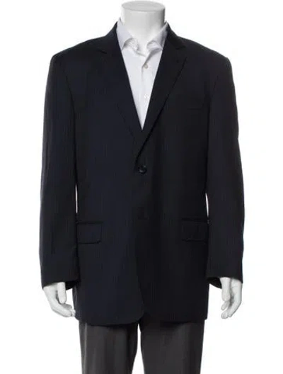 Pre-owned Neiman Marcus Wool Blazer In Blue