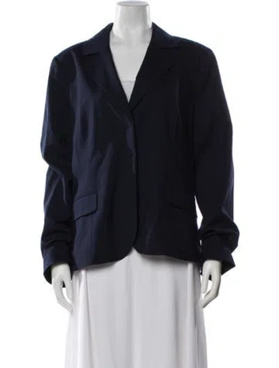 Pre-owned Neiman Marcus Wool Blazer In Blue