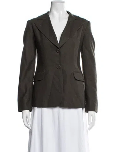 Pre-owned Neiman Marcus Wool Blazer In Green