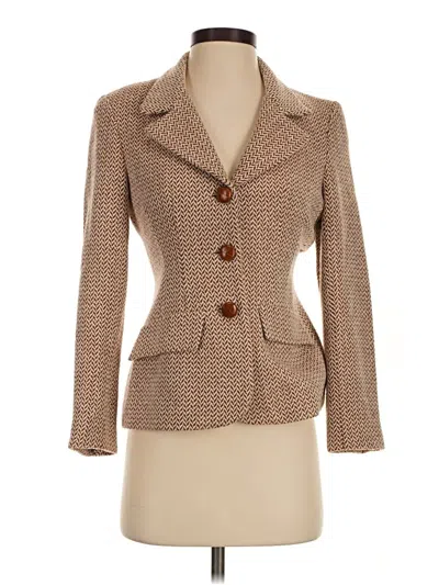 Pre-owned Neiman Marcus Wool Blazer Jacket In Brown