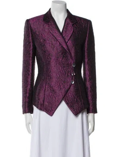 Pre-owned Neiman Marcus Wool Blazer In Purple