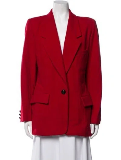 Pre-owned Neiman Marcus Wool Blazer In Red