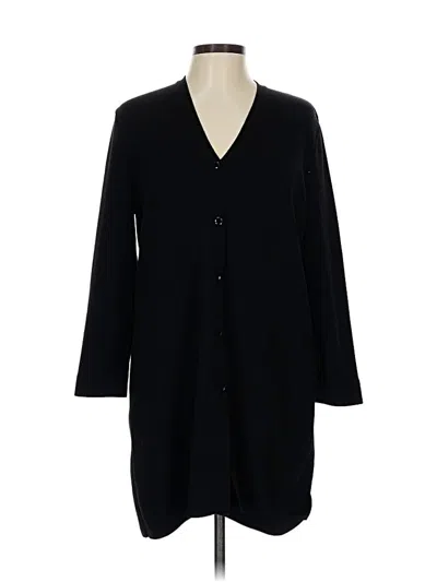 Pre-owned Neiman Marcus Wool Cardigan Sweater In Black