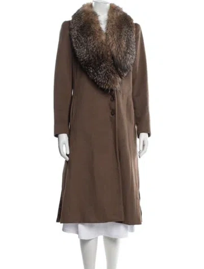 Pre-owned Neiman Marcus Wool Coat In Brown