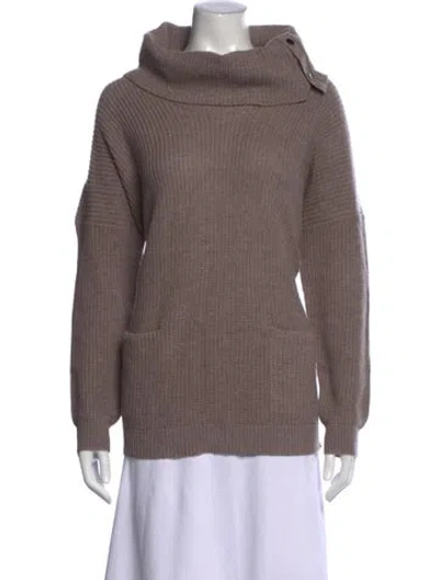 Pre-owned Neiman Marcus Wool Cowl Neck Sweater W/ Tags In Neutral