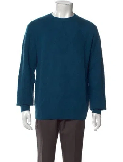 Pre-owned Neiman Marcus Wool Crew Neck Pullover W/ Tags In Blue