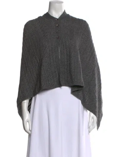 Pre-owned Neiman Marcus Wool Crew Neck Sweater In Gray