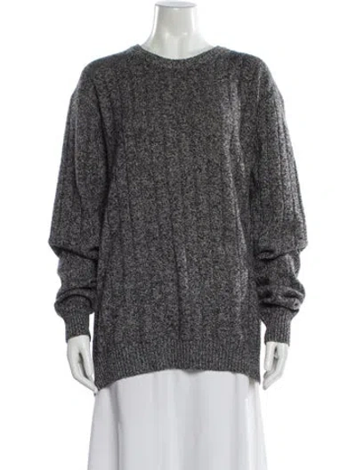 Pre-owned Neiman Marcus Wool Crew Neck Sweater In Gray