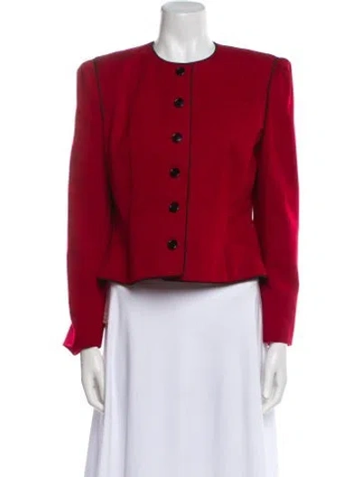 Pre-owned Neiman Marcus Wool Evening Jacket In Red