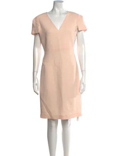Pre-owned Neiman Marcus Wool Knee-length Dress In Pink