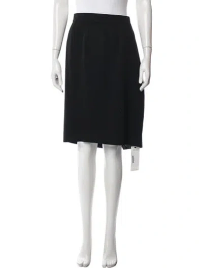 Pre-owned Neiman Marcus Wool Knee-length Skirt In Black