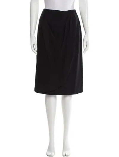 Pre-owned Neiman Marcus Wool Knee-length Skirt In Gray