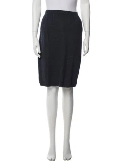 Pre-owned Neiman Marcus Wool Knee-length Skirt In Gray