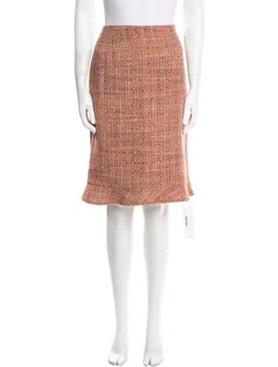 Pre-owned Neiman Marcus Wool Knee-length Skirt In Pink