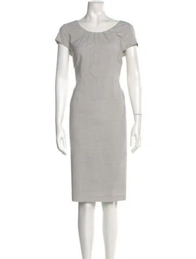 Pre-owned Neiman Marcus Wool Midi Length Dress In Neutral