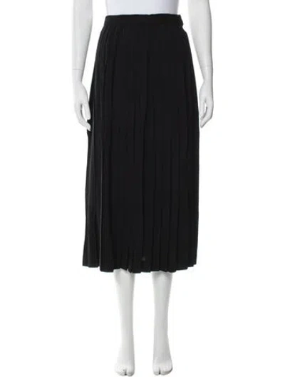 Pre-owned Neiman Marcus Wool Midi Length Skirt In Black