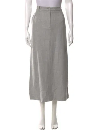 Pre-owned Neiman Marcus Wool Midi Length Skirt In Gray