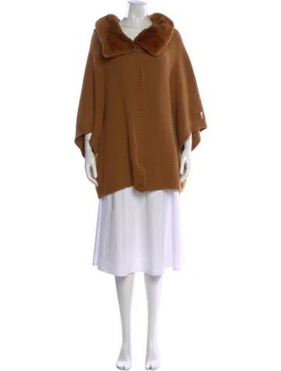 Pre-owned Neiman Marcus Wool Open Front Sweater In Brown