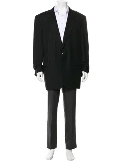 Pre-owned Neiman Marcus Wool Overcoat In Black