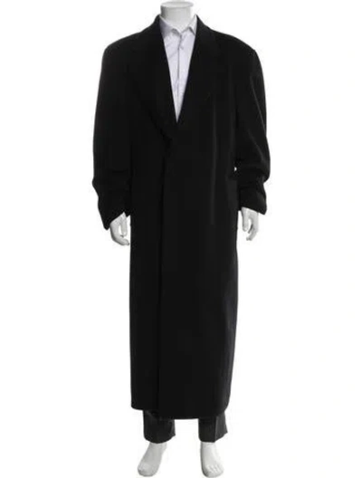 Pre-owned Neiman Marcus Wool Overcoat In Black