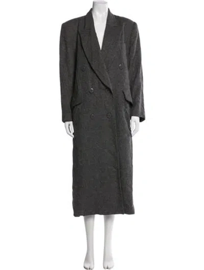 Pre-owned Neiman Marcus Wool Peacoat In Gray