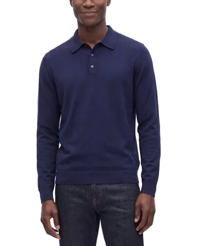 Neiman Marcus Wool Polo Sweater In Navy