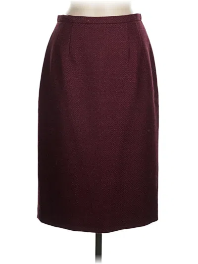 Pre-owned Neiman Marcus Wool Skirt In Burgundy