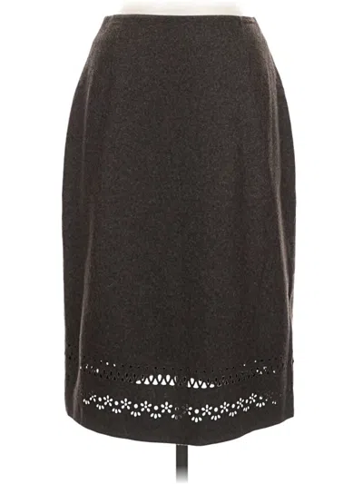 Pre-owned Neiman Marcus Wool Skirt In Gray